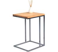 M2 Kollektion Mesa Auxiliar Odis, Estructura de Metal Cromado, Placa de Cubierta de Madera de Haya Maciza barnizada, 22 mm encolada