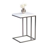 M2 Kollektion Michi 581888 - Mesa Auxiliar (Estructura de Metal y Acero Inoxidable, Acabado Brillante, 38 x 43 x 62,5 cm), Color Blanco