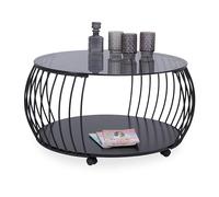 M2 Kollektion Shanghai 1 Mesa de Centro, Metal, Negro, 60 x 45 x 60 cm
