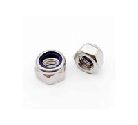 M2 M2.5 M3 M3.5 M4 M5 M6 M8 M10 M12 M14 M16 304 Stainless Steel Black Hex Insert Lock Nut Self-locking Locknut(304 stainless steel,100pcs M2.5)