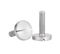 M2 M2.5 M3 M4 M5 M6 304 Stainless Steel One-Word Slot Slotted Screw Flat Big Round Slotted Head Thumb Screws Bolt(12mm,M5-3pcs)