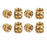 M2 M2.5 M3 M4 M5 M6 inserto de fusión en caliente de latón tuerca moleteada rosca moldeo por calor doble sarga inserción de inyección for impresora 3D para impresora(Length 3mm 50pcs,M3(OD 5mm))