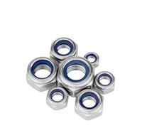 M2 M2.5 M3 M4 M5 M6 M8 M10 M12 M14 M16 M18 M20 Tuercas antideslizantes 304 316 Tuerca de bloqueo hexagonal de acero inoxidable DIN985(316 Stainless steel,M5 x 10Pieces)