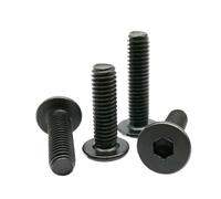 M2 M2.5 M3 M4 M5 M6 M8 negro 304 A2-70 acero inoxidable CM hexagonal Allen tornillo de cabeza de oblea plana baja ultrafina(25mm,50pcs M2)