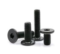 M2 M2.5 M3 M4 M5 M6 M8 negro 304 acero inoxidable Allen hexágono cabeza ultrafina perno hexagonal ultrafino tornillo de cabeza de oblea plana(25mm,M5 10pcs)