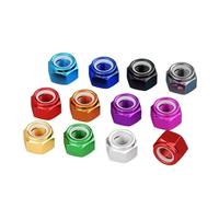 M2 M2.5 M3 M4 M5 M6 M8 Tuerca de bloqueo de nailon hexagonal de aluminio anodizado multicolor inserto de aleación de aluminio Tuercas de bloqueo 2/6/8/10 Uds(Claret,M5 (6Pcs))