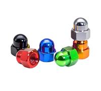 M2 M2.5 M3 M4 M5 M6 M8 Tuercas de bellota de aleación de aluminio de rosca gruesa coloridas(Black,5Pcs M3xP0.5)