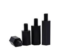 M2 M2.5 M3 M4 M5 M6 macho hembra Nylon hexagonal separador tablero blanco negro estante perno plástico espaciado tornillo columna pilares(Black,40mm,M3(Head 6mm) 30Pcs)