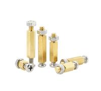 M2 M2.5 M3 M4 M5 M6 Soporte de placa de latón Soporte de perno roscado hexagonal Soporte de placa base PCB Pilar Espaciador Tornillo Perno Tuerca Kit(17mm,M3(Thread 6mm)10Pcs)