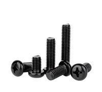 M2 M2.5 M3 M4 M5 M6 Tornillos De Máquina Con Cabeza De Armadura Phillips Acero Al Carbono Negro(M2.5X8 (100pcs))