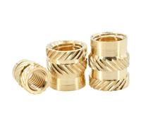 M2 M2.5 M3 M4 M5 M6 Tuercas termofusibles de latón Insertos Impresora 3D Calefacción portátil Tuerca de inserción de cobre termofusible moleteada Inserto de inyección integrado para impresora(30PCS,M2