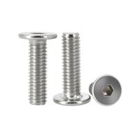 M2 M2.5 M3-M8 Tornillos de cabeza de oblea plana ultradelgados con zócalo hexagonal Acero inoxidable 304 A2-70(M2x6mm(100pcs))