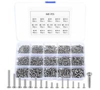 M2 M2.5 M3 Tornillos Autorroscantes, 845 Pcs Tornillos para Madera, Tornillos Autoperforantes de Cabeza Redonda Cruzada, Tornillos de Cabeza Redonda en Cruz para Muebles, Tornillos Roscachapas