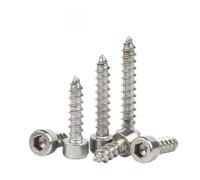 M2 M3 M3.5 M4 M5 M6 cabeza hexagonal tornillo autorroscante 8,8 grado negro/níquel Zinc cabeza Allen tornillo de madera for muebles(Nickel Zinc Plated,M5X35mm(20PCS))