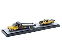M2 Machines Auto-Haulers 1969 F-350 Pick Up y Ranger XLT 1995 en amarillo metálico y negro Gorilla Garage R96 26-06