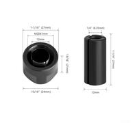 M20 - Juego de conversión de portabrocas para madera, carbono y máquina de grabado, enrutador, acero, 635 mm en adaptadores de 6 mm, 8 mm, 10 mm, tamaños con calor y tratado (12 x 635)