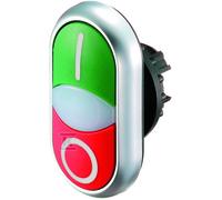 EATON M22-DDL-GR-X1/X0 Pulsador Doble con Retorno y Lámpara de Señalización, IP66 Protección, Verde(I)/Rojo(0), 5.5cm x 3.0cm x 3.0cm, Caja de 5