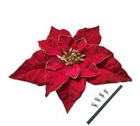 M2cbridge Flores Artificiales de Navidad de Terciopelo Rojo, Flores de Pascua para Adornos de árbol de Corona de Navidad (4 Piezas extragrandes, borgoña)