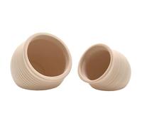 M2cbridge Tarro de cerámica de cerámica de arcilla natural, cíclidos, pequeños peces camarones para jugar, ocultar hábitat de raza (arcilla cremosa, 2 piezas)