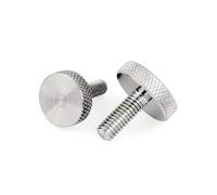 M3 4 5 6 8 10 GB835 304 Tornillo de mariposa de acero inoxidable moleteado de cabeza redonda plana for vidrio de muro cortina de apriete manual DIN653 1 pieza(M3x10mm)