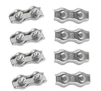 M3 Abrazadera de Cable Dúplex Clips Dúplex Doble Clip de Cuerdas de Alambre Acero Inoxidable 304 para Tendederos de Cables Fijos Patio Colgante Velas de Sol 8pcs