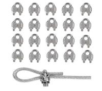 M3 Abrazaderas de Cable Wire Rope Clips Abrazadera de Cuerda de Alambre Acero Inoxidable 304 Perno En U para Tensar el Cable Cuerda Ropa 20PCS