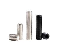 M3 M4 M5 M6 M7 M8 M10 M12 rosca fina DIN916 negro 12,9 acero hexagonal Allen Cup Point Grub tornillo sin cabeza