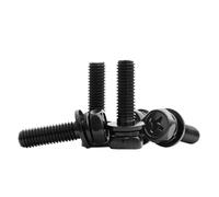 M3 M4 M5 M6 M8 Black 304 Stainless Steel External Hexagon Cross Recessed Screw with Washers Pads 3pieces Set Bolts(M8x40mm 4pcs)