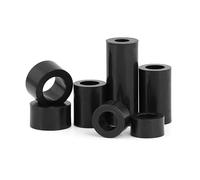 M3 M4 M5 M6 M8 Blanco/Negro Abs Espaciador sin rosca Espaciador de placa de arandela hueco redondo, Black, M4x5mm (100pcs)