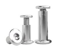 M3 M4 M5 M6 M8 M10 304 Acero inoxidable Cabeza hexagonal plana Remachable for muebles Conector de inserción Manguito de unión Tuerca de tapón(M8x45x10 x 2set)