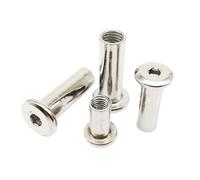 M3 M4 M5 M6 M8 M10 4-100mm de largo 304 A2 cabeza hexagonal de acero inoxidable muebles remache conector insertar junta manga tuerca(10pcs M5,Long 8mm)