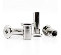 M3 M4 M5 M6 M8 M10 5-120 mm de largo 304 Acero inoxidable Cabeza hexagonal plana Muebles Remache Insertar Junta Manguito Conector Tuerca-largo 25 mm, M3 10 piezas