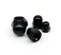 M3 M4 M5 M6 M8 M10 M12 304 Superficie de acero inoxidable Tapa de bellota hexagonal negra Cubierta decorativa Tuerca de cúpula semicircular(5pcs M10)