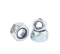 M3 M4 M5 M6 M8 M10 M12 M14 M16 M18 ~ M30 Grade8.8 Azul Zinc Acero al carbono Hex Nylon Insertar Tuerca de bloqueo Tuercas de bloqueo autoblocantes hexagonales(M5-50pcs)