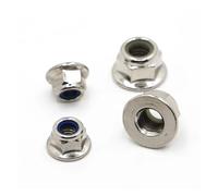 M3 M4 M5 M6 M8 M10 M12 Negro Blanco Carbono Níquel A2 Brida hexagonal de acero inoxidable Inserto nylon Contratuerca Autoblocante Nylock(Nickel Plated,M4 10pcs)