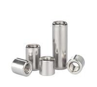 M3 M4 M5 M6 M8 M10 ~ M16 304 extensión de acero inoxidable espesar junta de columna redonda tuerca de acoplamiento tuerca de tornillo de conexión cilíndrica(OD12xM8x10 (10pcs))