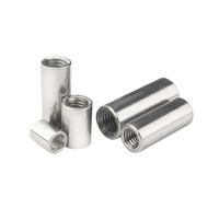 M3 M4 M5 M6 M8 M10 ~ M16 304 Tuerca de acoplamiento de junta de columna redonda alargada de acero inoxidable Tuerca de tornillo de conexión cilíndrica(M12x18x37 1pcs)