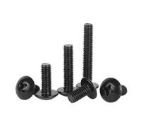 M3 M4 M5 M6 Negro 304 Acero inoxidable Cruz empotrada Phillips Truss Head Perno de tornillo redondo de seta grande(M4x12mm-50pcs)