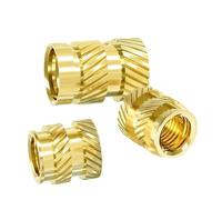 M3-M6 M8 Knurled Brass Insert Nut, Hot Melt Heat Injection Molding 3D Print Copper Threaded Embed Nut for Auto Parts, 1.5-15mm Length(Length 4mm,M3(OD5mm)30pcs)