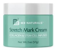 M3 Naturals Crema para estrías, aceite de colágeno y células madre para el cuidado de la piel materna, loción para prevención de estrías y cicatrices, extracto de té verde y cetonas de frambuesa, 2