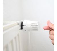 M30 x 1,5 - Válvula termostática para radiador, color blanco, con conexión roscada y control de temperatura ajustable, incluye anticongelante