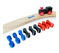 M3Druck® 10 conectores de tren de madera; adaptador compatible con Brio, Lillabo, Thomas and Friends, Melissa UVM. (Azul)