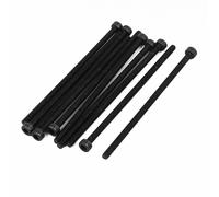 M3x70mm Tornillo moleteado totalmente de cabeza hexagonal rosca Negro 10pcs