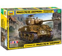 M4 A3 (76mm) Sherman US Medium Tanque 1 :3 5 Plástico Modelo Kit Zvezda