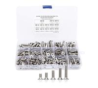 M4 M5 M6 Juego de tornillos avellanados con zócalo hexagonal 260Pcs Tornillos de cabeza plana hexagonal de acero inoxidable Rosca completa para la industria electrónica