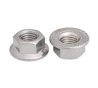M4 M5 M6 M8 M10 M12 304 tuerca con reborde hexagonal de rosca inversa de acero inoxidable tuercas de mano izquierda bloqueo de inserción Spinlock dentado(3pcs,M12)