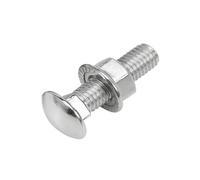 M4 M5 M6 M8 M10 M12 A2-70 304 braguero de acero inoxidable cabeza redonda cuello cuadrado tornillo de carro entrenador perno tuerca con reborde conjunto(60mm,M12-1sets)