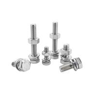 M4 M5 M6 M8 M10 M12 Juego de tornillos y tuercas hexagonales de acero inoxidable 304, tornillo de extensión completa grande(25mm,M8 (3set))