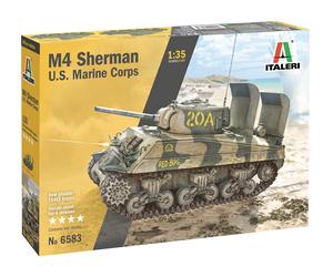 M4 Sherman U. S. Marines Corps Tank 1 :3 5 Plástico Modelo Kit Italeri