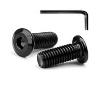 M4 x 18 mm 20 Piezas de Tornillos de Cabeza Hueca Hexagonal de Cabeza Plana Pernos, Acero Inoxidable A2 V2A, Pernos de Cabeza Plana, Rosca Completa, Óxido Negro (con Llaves Allen)